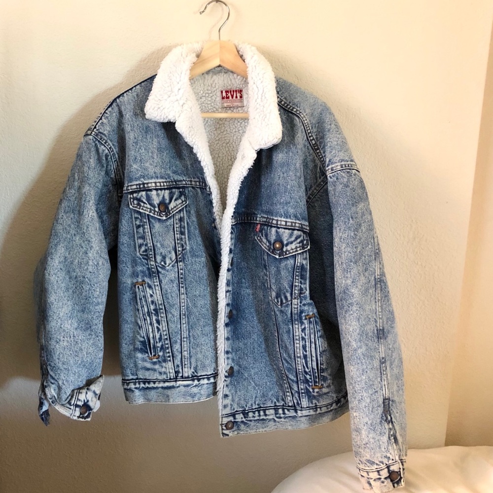 Vintage Levi’s Acid Wash Denim Sherpa Jacket